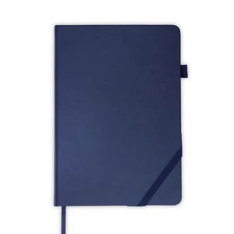 سانثوم Santhome FAROE A5 Premium PU Hard Cover Notebook with Pen Loop | 192 Ruled Pages Smooth 80gsm Cream Paper | Professional Business Journal, Diary & Office Writing Notepad – Navy Blue