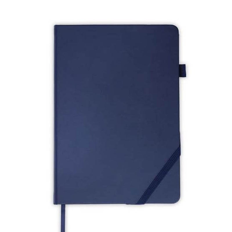 Santhome FAROE A5 Premium PU Hard Cover Notebook with Pen Loop | 192 Ruled Pages Smooth 80gsm Cream Paper | Professional Business Journal, Diary & Office Writing Notepad – Navy Blue - Image 1