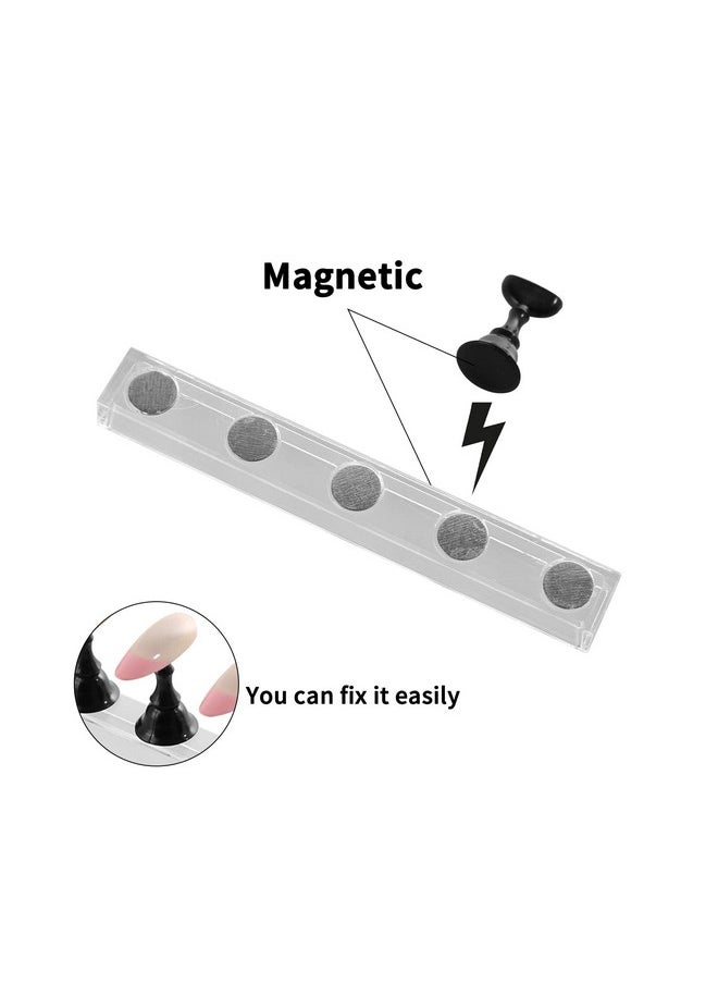 JUSTOTRY - 4 Sets Black Nail Stand For Press On Nails Display Magnetic Fake Nail Tips Holder For Painting Nails Practice Beginner Acrylic Nail Art Kit Accessories Nail Salon Equipment And Decorations - Image 1