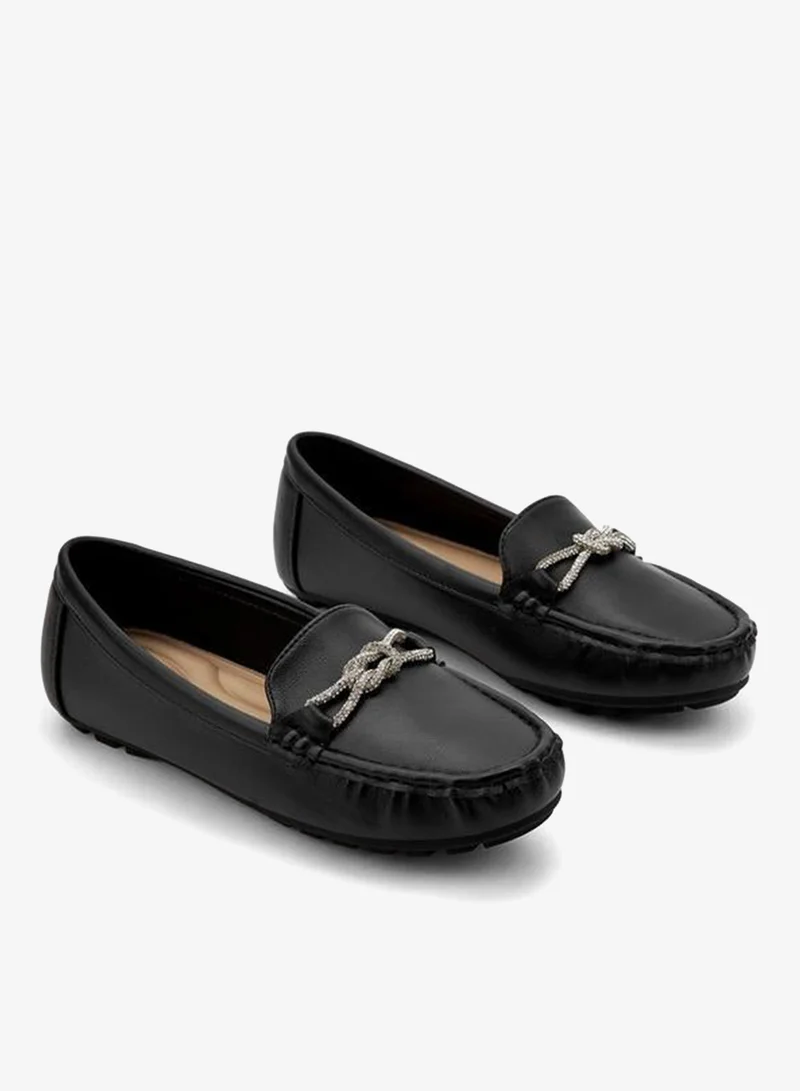 Le Confort BLACK Loafer With Mettalic Trim for Women | Best Price UAE