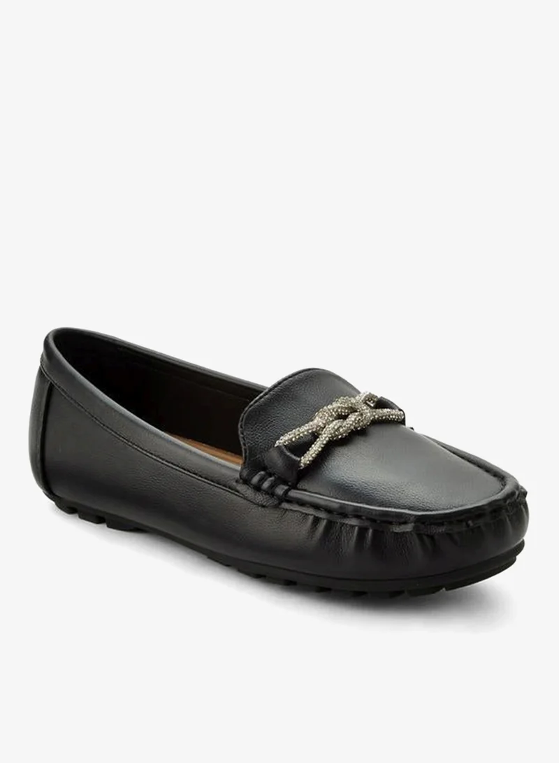 Le Confort BLACK Loafer With Mettalic Trim for Women | Best Price UAE