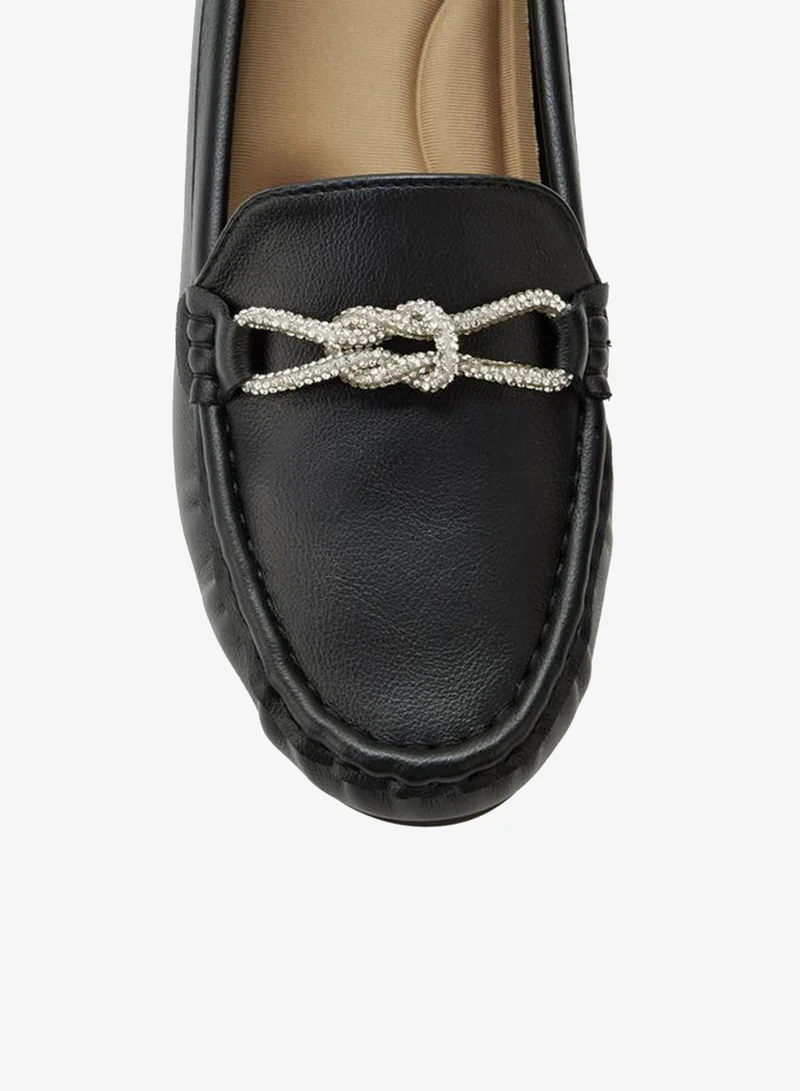 Le Confort BLACK Loafer With Mettalic Trim for Women | Best Price UAE