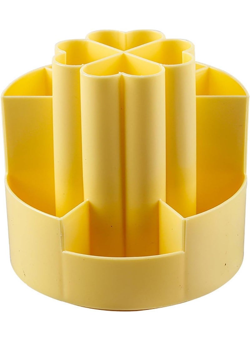 Spaceshoop Plastic Pen Container Rotatable Desk Makeup Brush Pen Holder Storage Cup Desk Stationery Organizer Table Pen Organizer  - Image 1