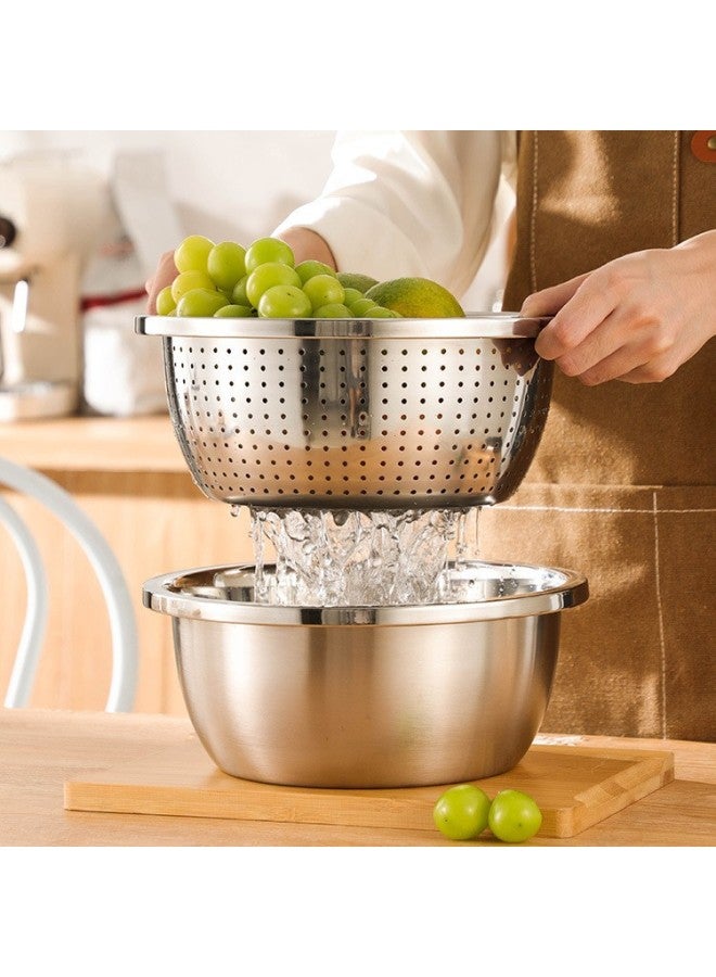 Basin Extra Large Food Baking Kitchen Grade Basin Household Soup Basin Vegetable Washing Egg And Basin Extra Thick 304 Stainless Steel-Specifications:Sus304 Ultra-thick 20cm Solid Basin + Leakage Plate Supports Potion Inspection-Color:Default Items - Image 5