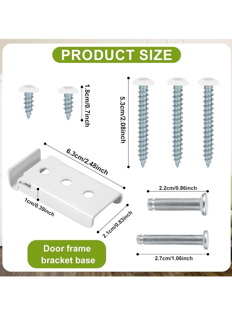 SOLARAE Door Closer Replacement Parts Kit, Screen Door Closer Bracket Storm Door Parts with Brackets Pins and Mounting Screws for Andersen Draft Door Parts White - Image 4