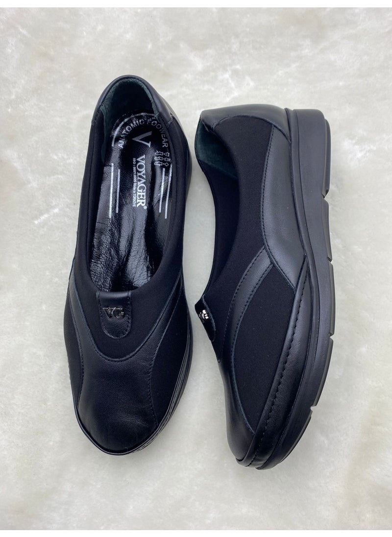 VOYAGER Black Women's Leather Bone Protrusion Special Casual Shoes (A8) - Black - 39 - ST01918-BLACK-39  - Image 4