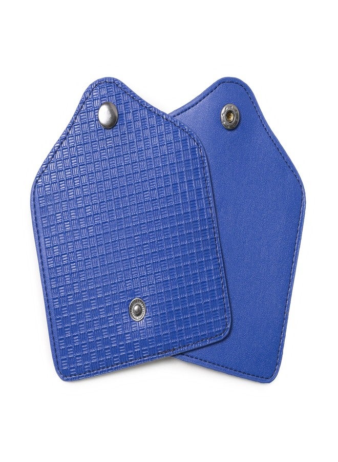 EUME Luggage Accessory Kit for Luggage| Premium Vegan Leather | 1 Luggage Tag and 2 Handle Cover Comes with Vegan Leather Sling Pouch - Blue - Image 3