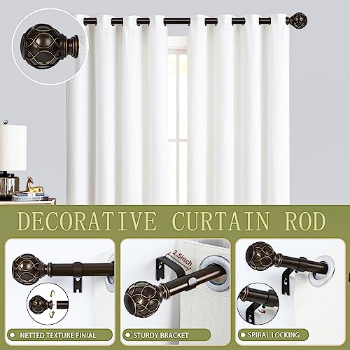 TANGWIN Bronze Farmhouse Curtain Rods for Windows:Heavy Duty Adjustable Curtain Rod for Bedroom Living Room,Boho Decorative Rustic Drapery Rods with Vintage Coastal Finial,Antique Bronze 2 Pack 18-45" - Image 2