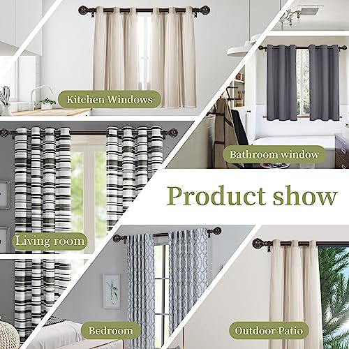 TANGWIN Bronze Farmhouse Curtain Rods for Windows:Heavy Duty Adjustable Curtain Rod for Bedroom Living Room,Boho Decorative Rustic Drapery Rods with Vintage Coastal Finial,Antique Bronze 2 Pack 18-45" - Image 5