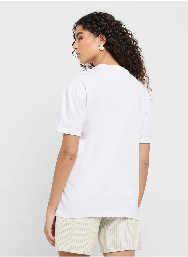 جينجر Crew Neck Cherry Graphic T-Shirt