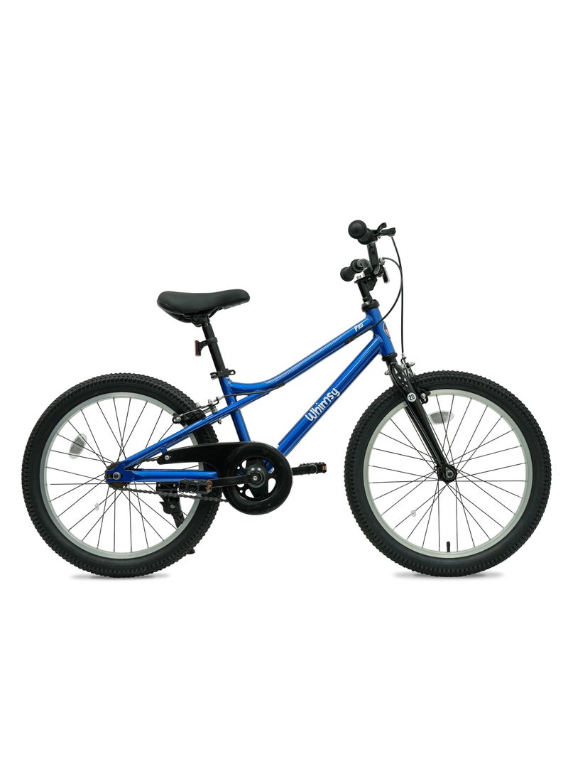 Whimsy Whimsy - Pro Aluminum 20" Kids Bike Lightweight Aluminum Frame, 2-Minute Assembly, Handbrake, Child-Friendly Cycle, Adjustable Saddle - Blue  - Image 1