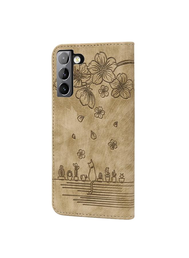اس-توب جراب لهاتف Samsung Galaxy S22 5G جراب هاتف جلدي منقوش عليه رسمة قطة ساكورا كرتونية - Image 3