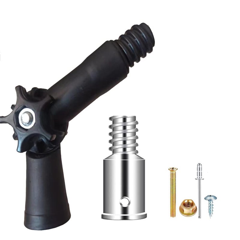 Angle Adaptor for Extension Pole Extension Pole Hinge Tip Threaded Tip Replacement Metal Threaded Handle Tips for 1 Wood or Metal Poles 2pc