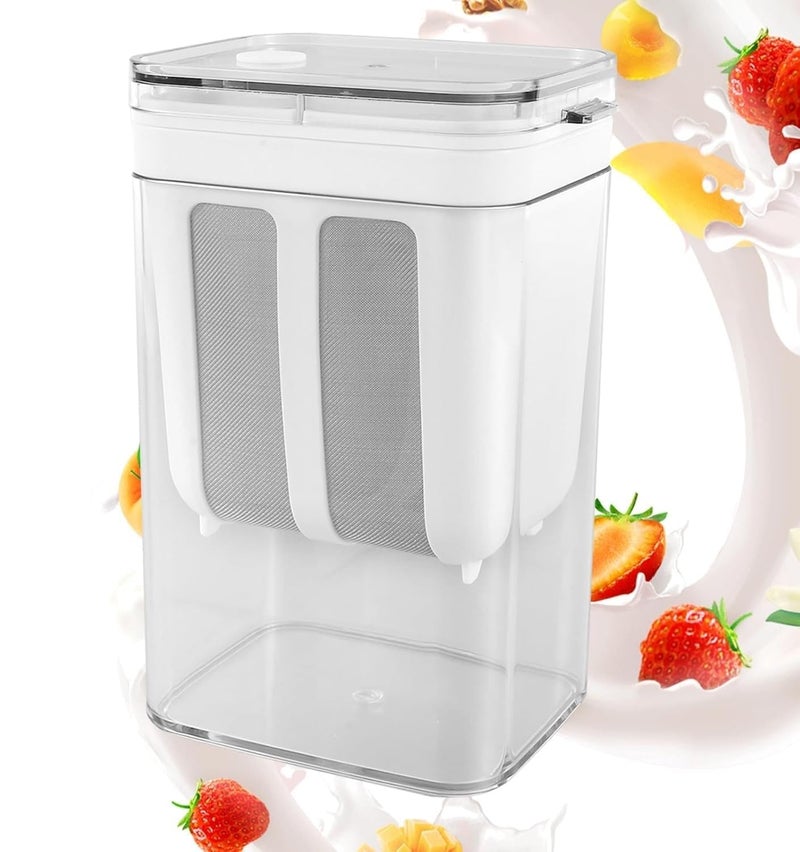 LeafLoom 1100ML Yogurt StrainerYogurt Filter Milk Strainer with Fine Mesh BagLid and Scale Mark for Making Thick Greek YogurtSoybean MilkKefirBerriesSoupFruit JuiceCoffee - Image 1