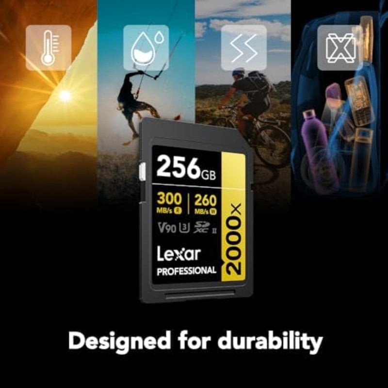 Professional 2000x SDXC Memory Card, UHS-II, C10/U3/V90, black, 300MB/s read speed for DSLR and cinema-quality video cameras - Image 4
