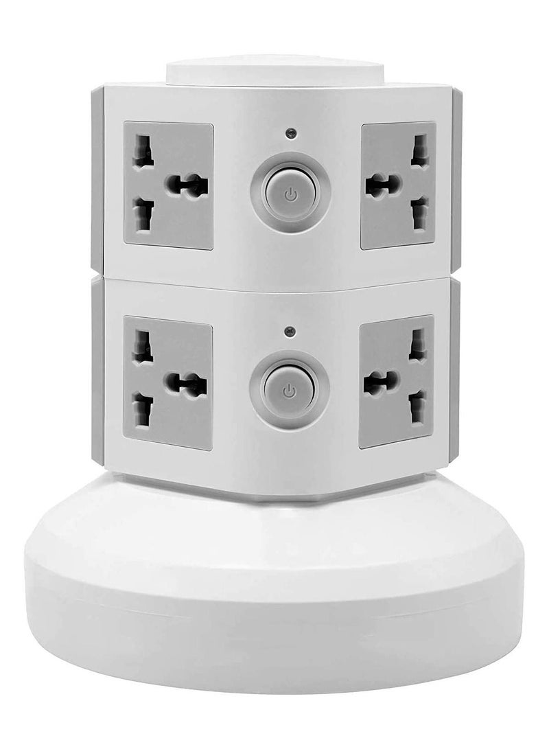 مأخذ طاقة برج عالمي متعدد 220 فولت مع منافذ USB سلك بطول 3 متر وقابس بريطاني محطة شحن متعددة (2 طبقة متعددة المآخذ مع منفذ USB) - Image 2