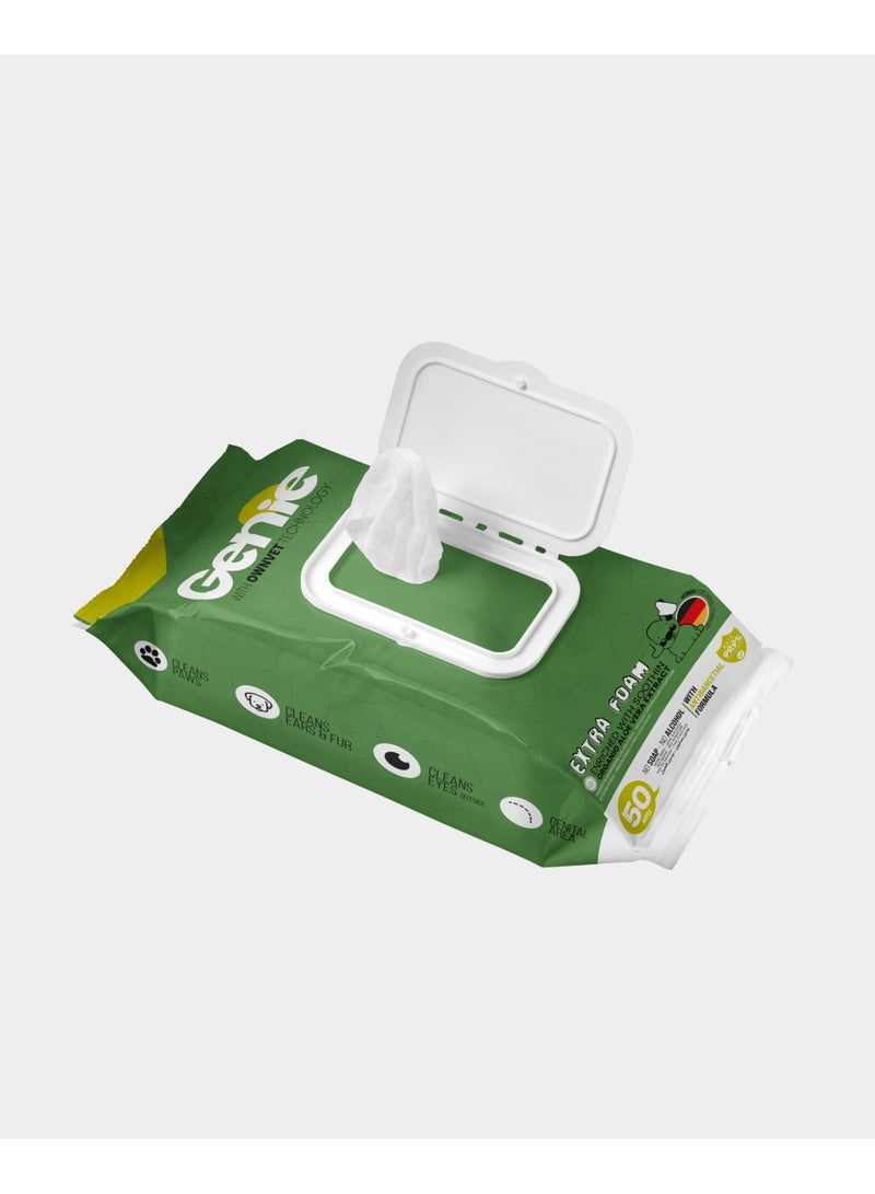 جيني مجموعة من قطعتين من جيني وايبس للكلاب ٥٠ منديل/عبوة - Image 3