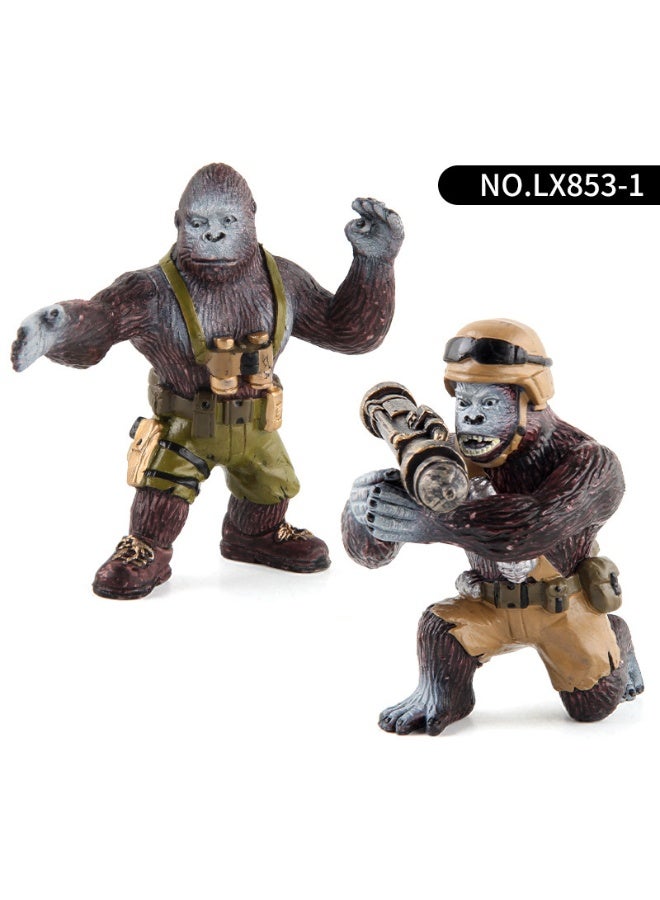 NIBEMINENT Miniature Jurassic Animal Battle Gorilla Model
