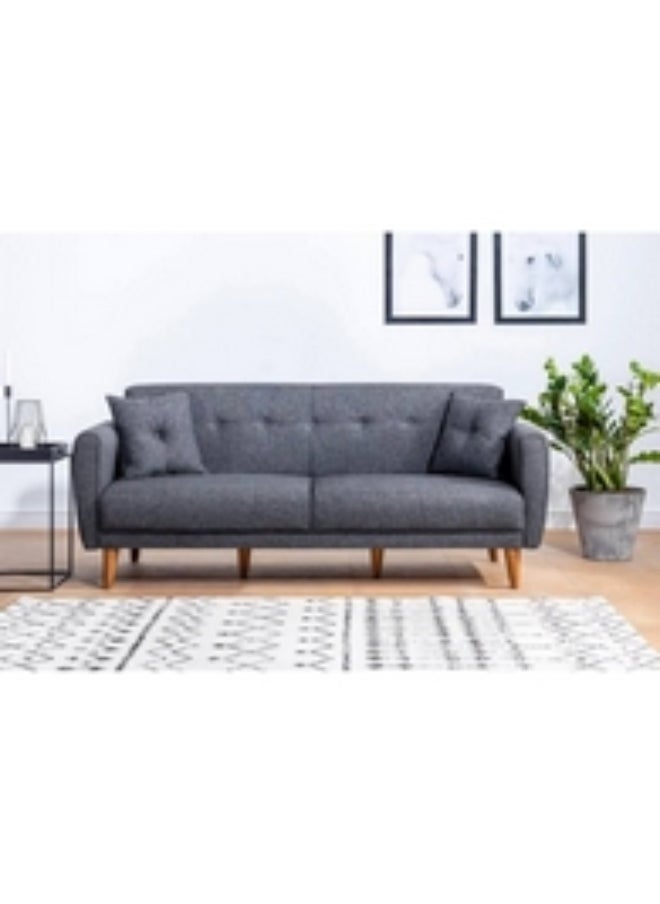 Homzmart - Swedish Wood and Linen 2-Seater Sofa  - Grey - Image 1