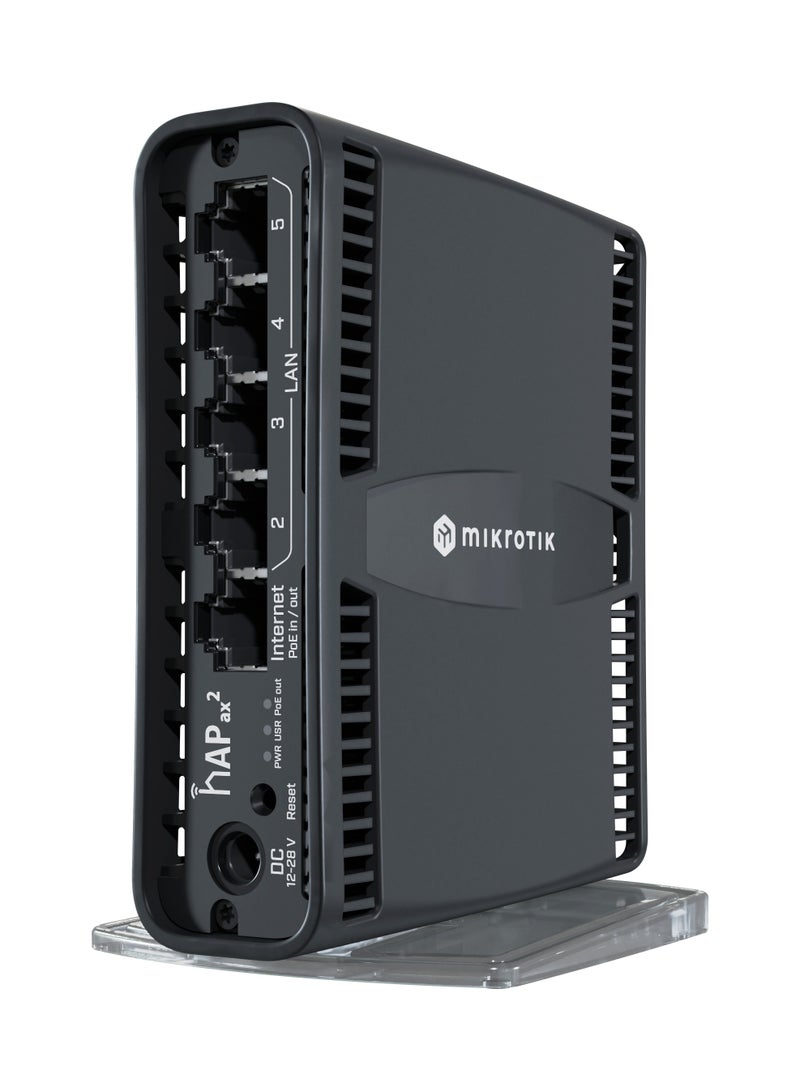 Mikrotik hAP Ax2 With Dual-Band, Dual-Chain 4-4.5 dBi Radio, And The 802.11ax Standard With Wave2 Support Router Black - Image 1