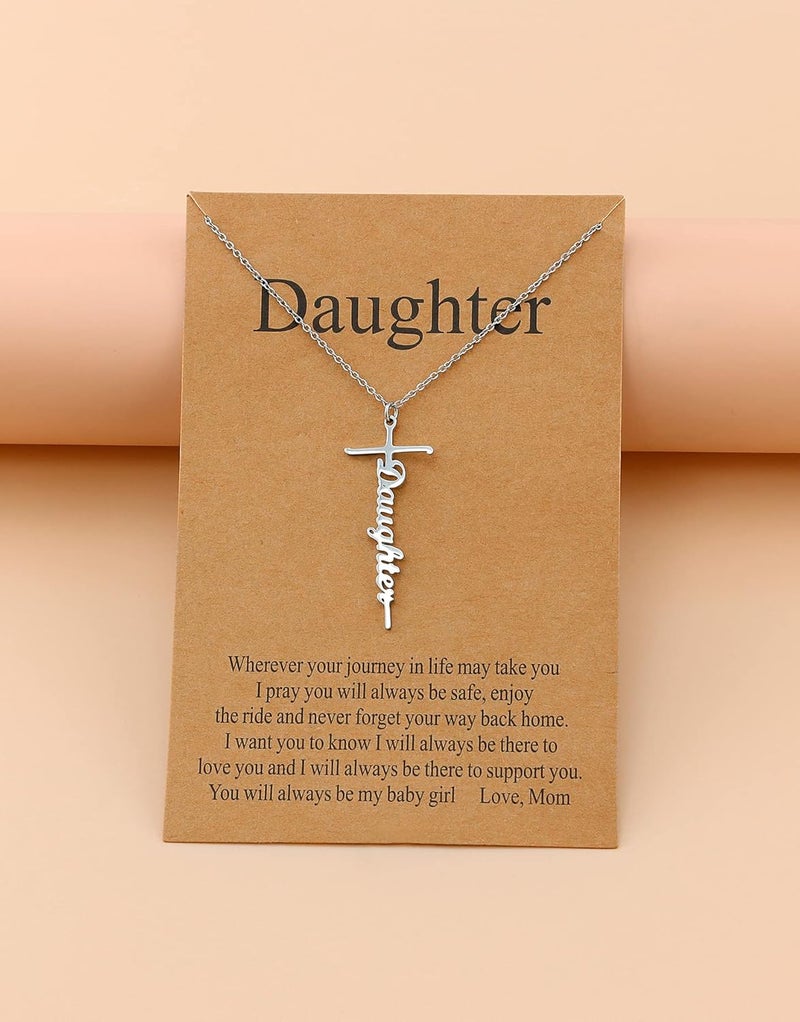 Lcherry Faith Cross Pendant Necklace for Women Religious Christian Jewelry Mother's Day Gifts for Women - Image 5