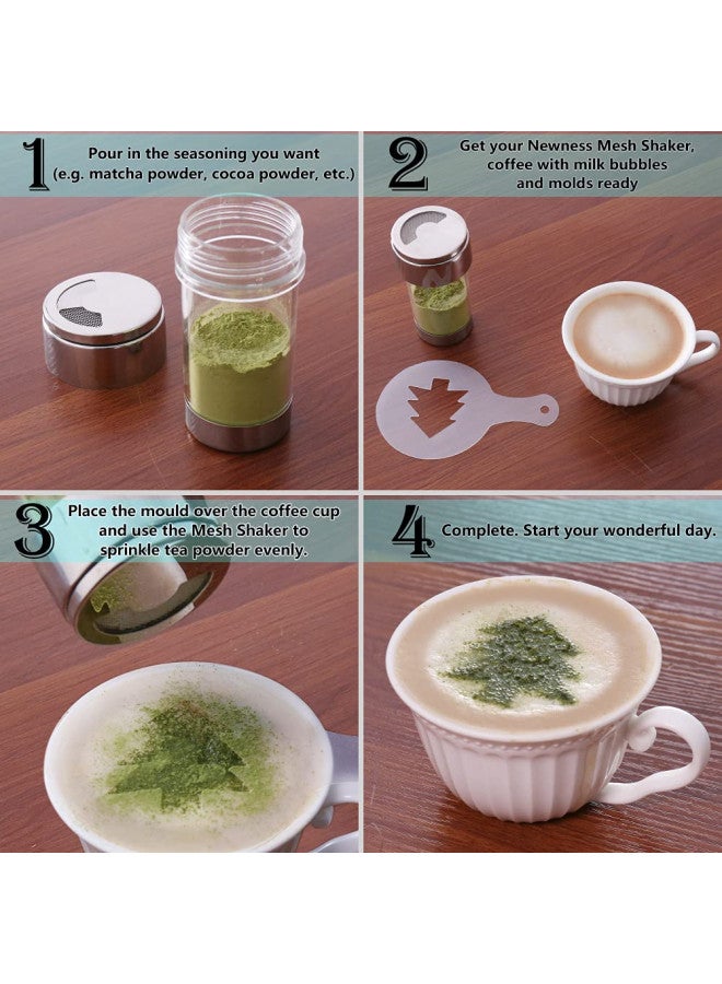 Newness Mesh Shaker or Salt Shaker, Stainless Steel Salt Dispenser, Clear Acrylic Seasoning Fine Mesh Shaker with Rotating Cover, 3.7 Ounces (110 Milliliter) - Image 3