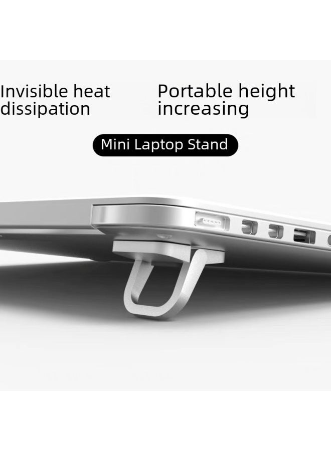 Invisible Adhesive Laptop Stand Desktop Heightening Pad Portable Cooling Keyboard Base Foot Support Bracket Computer Holder-Color:Silver Pairs In Bags (spare Silicone) - Image 5