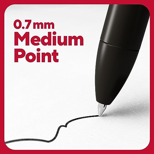 Staples TRU RED Retractable Quick Dry Gel Pens, Medium Point, 0.7mm, Black, Dozen (TR54498-CC) - Image 3