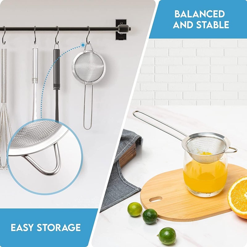 Kafoor Fine Mesh Strainer - 2.8 Inch Round Sieve - Tea Strainers For Loose Tea  Coffee Strainer  Food Strainer  Juice Strainer  And Much More! - Image 3