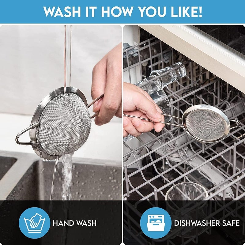 Kafoor Fine Mesh Strainer - 2.8 Inch Round Sieve - Tea Strainers For Loose Tea  Coffee Strainer  Food Strainer  Juice Strainer  And Much More! - Image 5