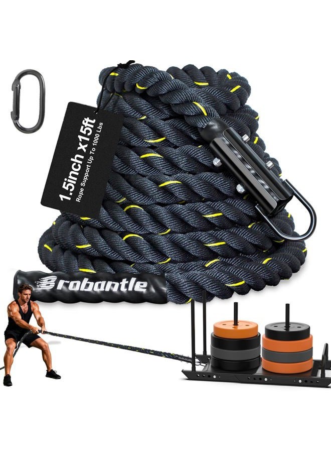 Brobantle Weight Sled Pulling Rope 15FT, Trainer Physical Training Strength Rope for Workout Sled,Tire Pulling Workout, Fitness Resistance,Football Exercise Equipment for Men and Women - Image 1