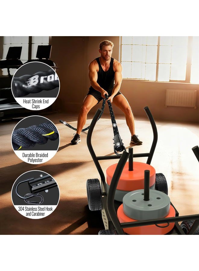 Brobantle Weight Sled Pulling Rope 15FT, Trainer Physical Training Strength Rope for Workout Sled,Tire Pulling Workout, Fitness Resistance,Football Exercise Equipment for Men and Women - Image 3