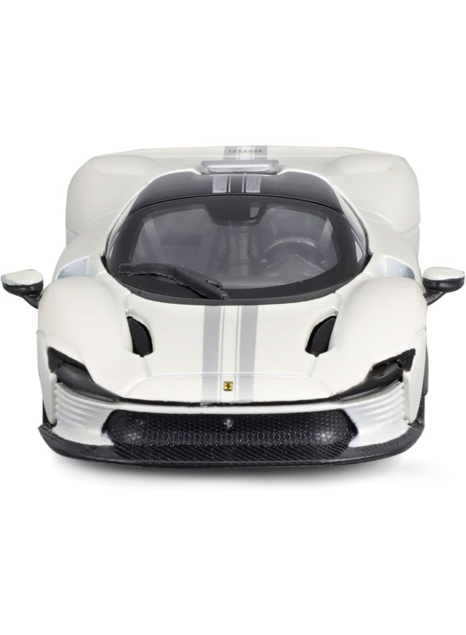 Bburago سيارة ببراغو سيغنيتشر فيراري دايتونا SP3 مصنوعة من المعدن (بيضاء، 1:43) - Image 3