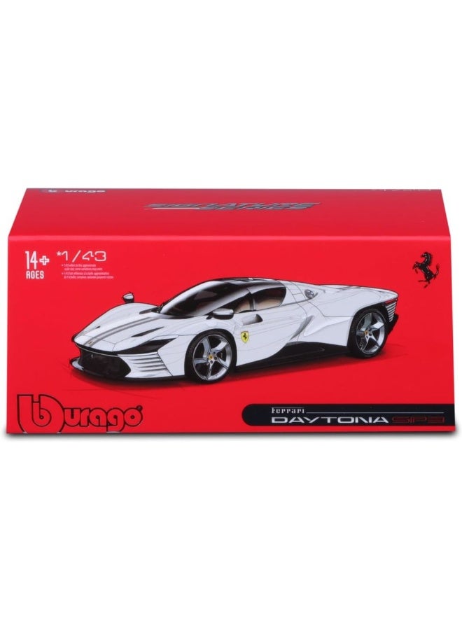 Bburago سيارة ببراغو سيغنيتشر فيراري دايتونا SP3 مصنوعة من المعدن (بيضاء، 1:43) - Image 1