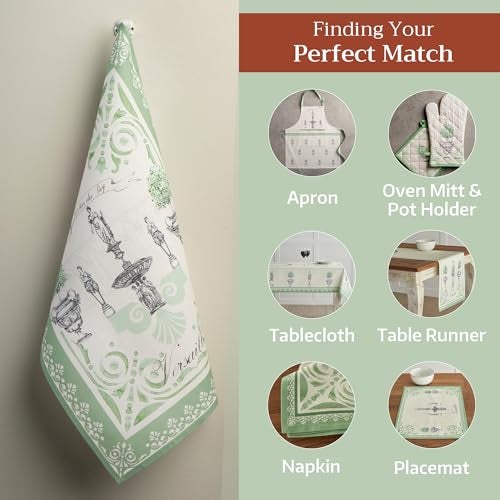 Maison d' Hermine Kitchen Towels Set of 2 100% Cotton 27.50" x 20" Reusable Cloth Tea Dish Towels Absorbent with Hanging Loop for Kitchen, Home, Dining, Cocktail Parties Spring/Summer (Jardin Du Roy) - Image 5