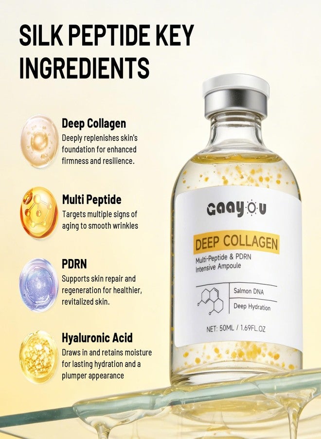 Gaayou Silk Peptide Intensive Lifting Ampoule - Deep Collagen Multi Peptide Serum Korean Anti Aging Serum with PDRN for Face Tightening, Lifting, Smoothing, Hydrating - Image 2