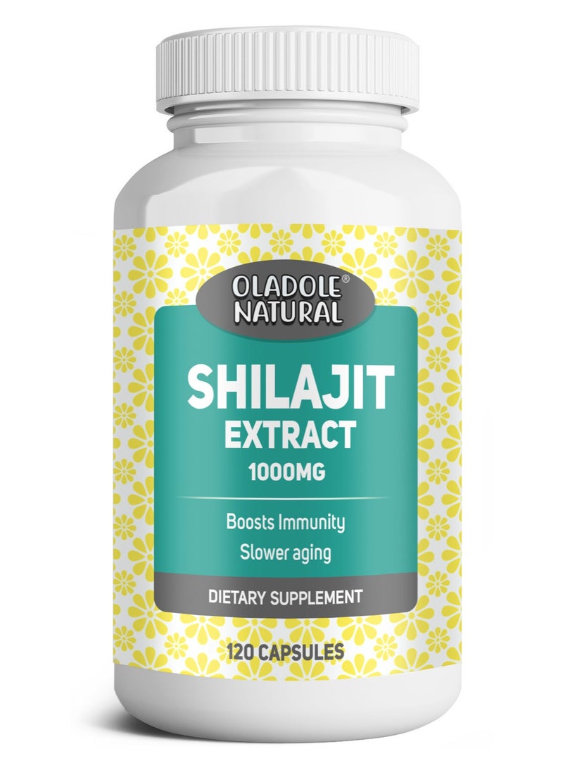 Oladole Natural Shilajit Extract, 1000mg, 120 Capsules - Image 1