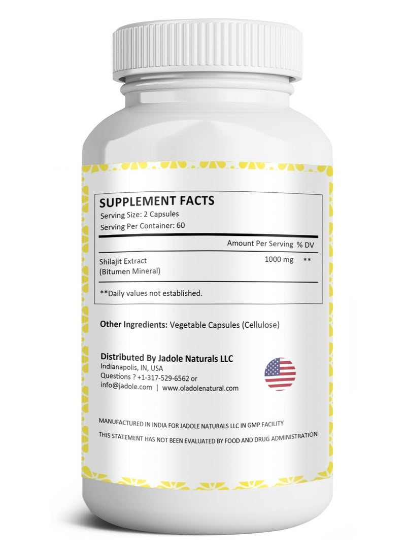Oladole Natural Shilajit Extract, 1000mg, 120 Capsules - Image 2