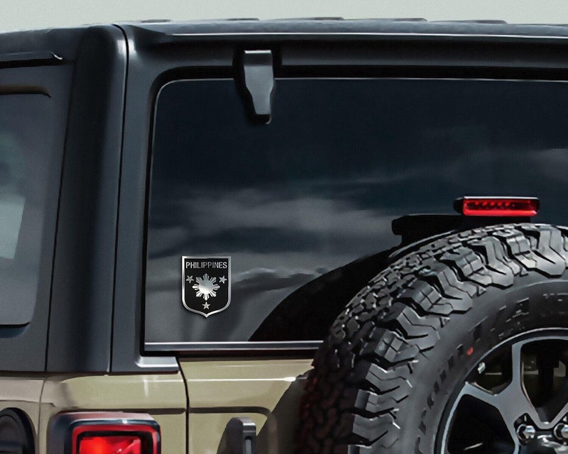 Car Chrome Decals ملصق شعار سيارة بلاستيكي أسود من الفلبين - Image 2