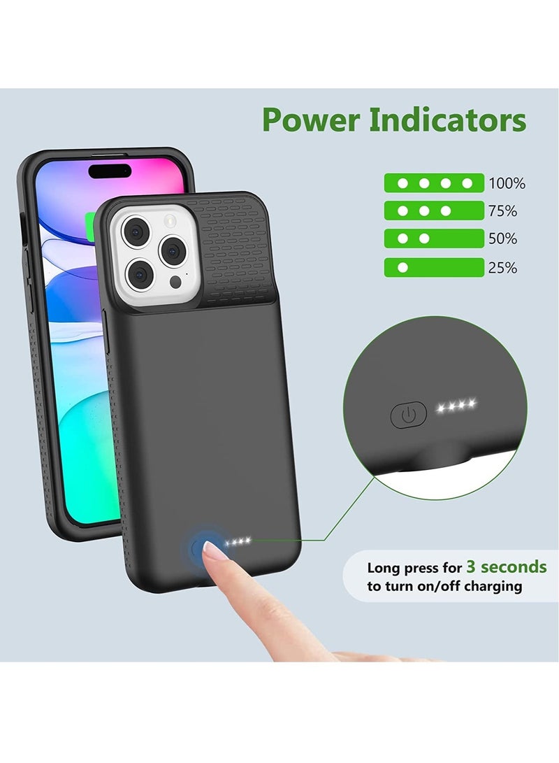 ELTRAZONE Battery Case for iPhone 14/14 Pro, Real 4500mAh Rechargeable Smart Extended Charging Case with 1x Screen Protector, Ultra-Slim Portable Protective Battery Pack (6.1 inch) Black - Image 5