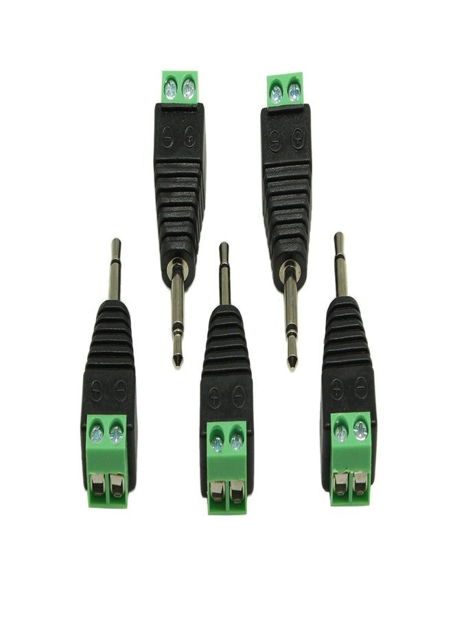 zdyCGTime 3.5mm TS Mono Male to 2 Pin Screw Terminal Female AUX Headphone Balum Converter Adapter (5-Pack) - Image 2