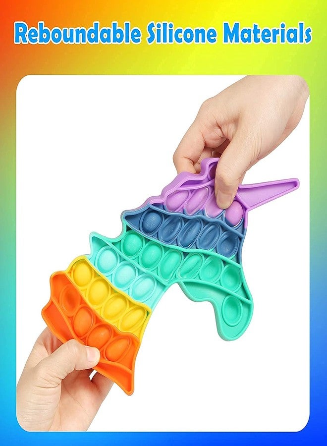 ISIRONA® Poppet Pop It Fidget Toys, Push Pop Bubble Fidget Sensory Toy, Autism Special Needs Silicone Stress Relief Toy, Great Fidget Toy for Kids and Adults popit Toys=> (Rainbow Unicorn) - Image 2