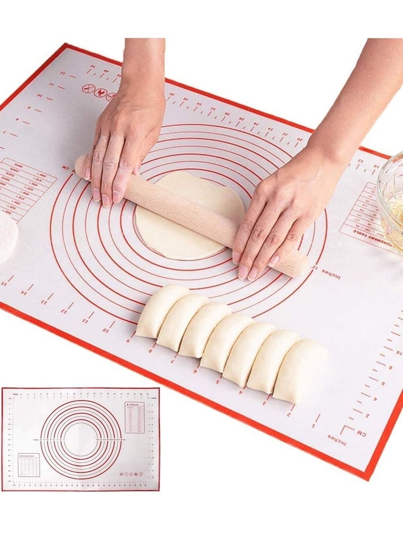 Zikra Non Slip Silicone Pastry Mat, Heat Resistant Kneading Mats Non-Stick Dough Rolling Mat for Fondant Dough Cookies Cake Sugarcraft Bread Making - Image 1