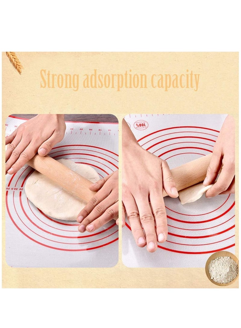 Zikra Non Slip Silicone Pastry Mat, Heat Resistant Kneading Mats Non-Stick Dough Rolling Mat for Fondant Dough Cookies Cake Sugarcraft Bread Making - Image 4