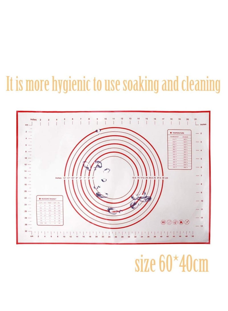 Zikra Non Slip Silicone Pastry Mat, Heat Resistant Kneading Mats Non-Stick Dough Rolling Mat for Fondant Dough Cookies Cake Sugarcraft Bread Making - Image 3