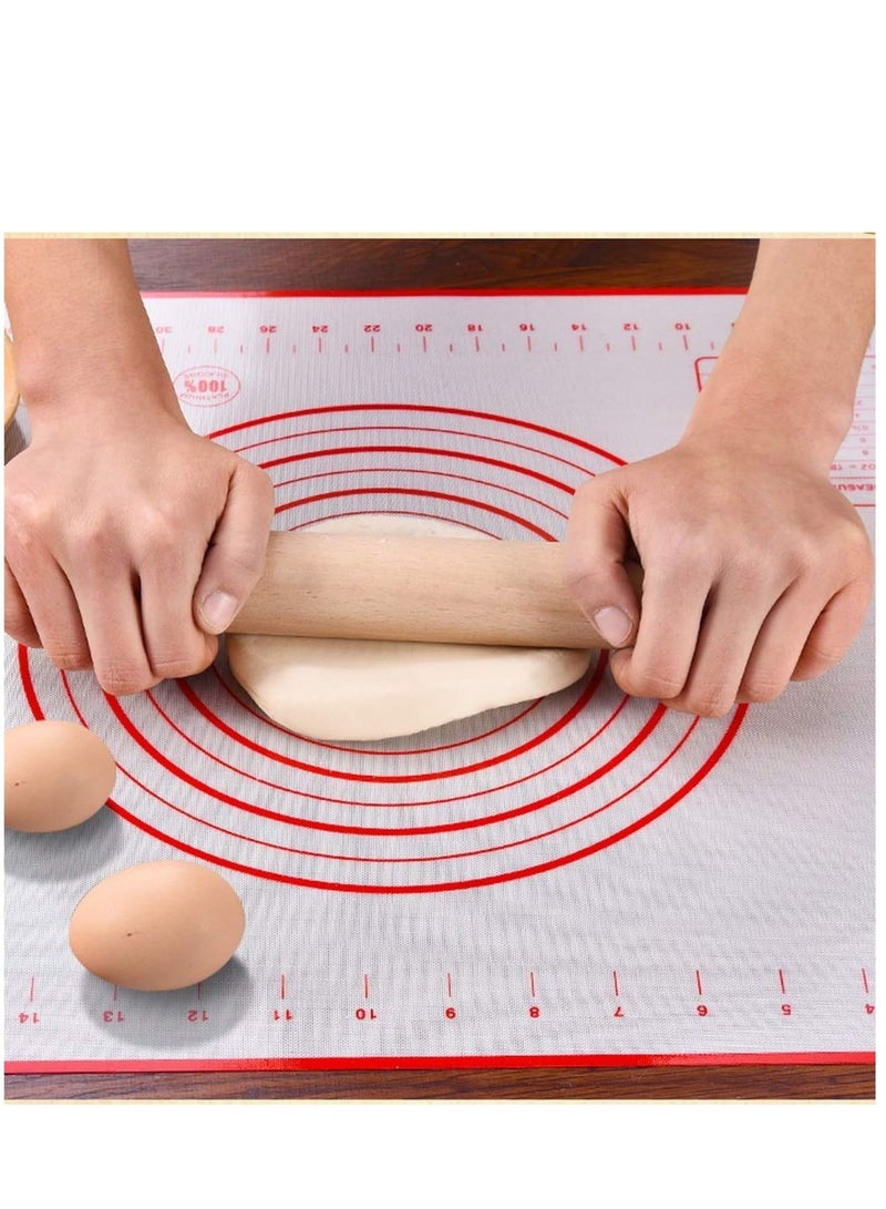 Zikra Non Slip Silicone Pastry Mat, Heat Resistant Kneading Mats Non-Stick Dough Rolling Mat for Fondant Dough Cookies Cake Sugarcraft Bread Making - Image 2