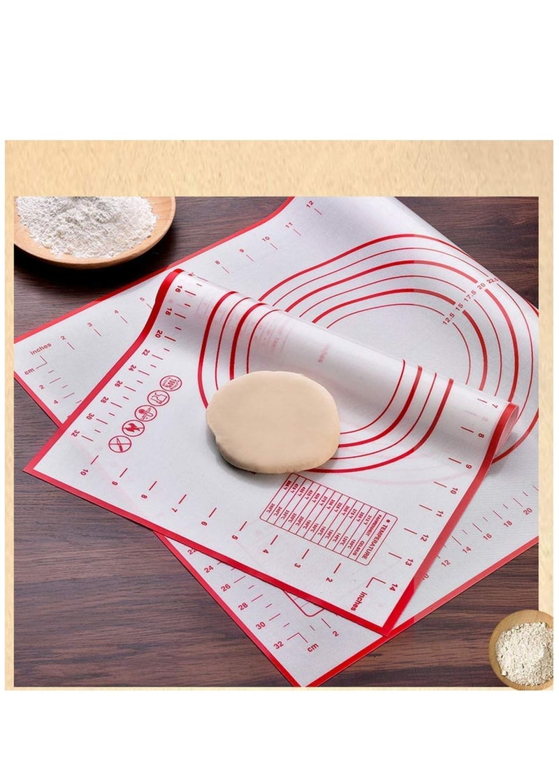 Zikra Non Slip Silicone Pastry Mat, Heat Resistant Kneading Mats Non-Stick Dough Rolling Mat for Fondant Dough Cookies Cake Sugarcraft Bread Making - Image 5