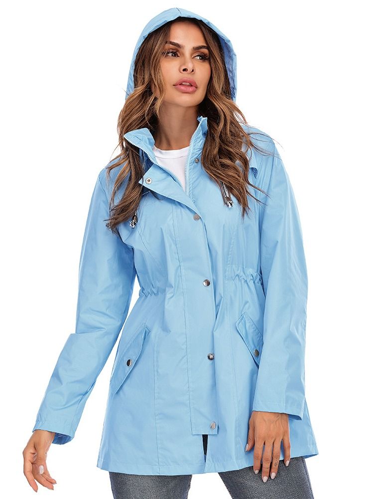 Loquat Outdoor Hooded Waterproof Coat Sky Blue  - Image 1