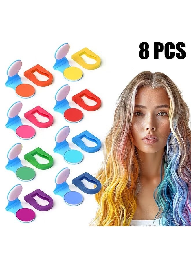 8 Colors Temporary Hair Chalk Hair Dye For Girls Kids Adults, Washable Hair Color Makeup For Sport Events Halloween Christmas Birthday Cosplay Festivals Hair DIY Party - Image 1