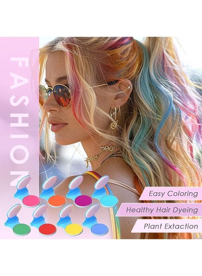 8 Colors Temporary Hair Chalk Hair Dye For Girls Kids Adults, Washable Hair Color Makeup For Sport Events Halloween Christmas Birthday Cosplay Festivals Hair DIY Party - Image 2